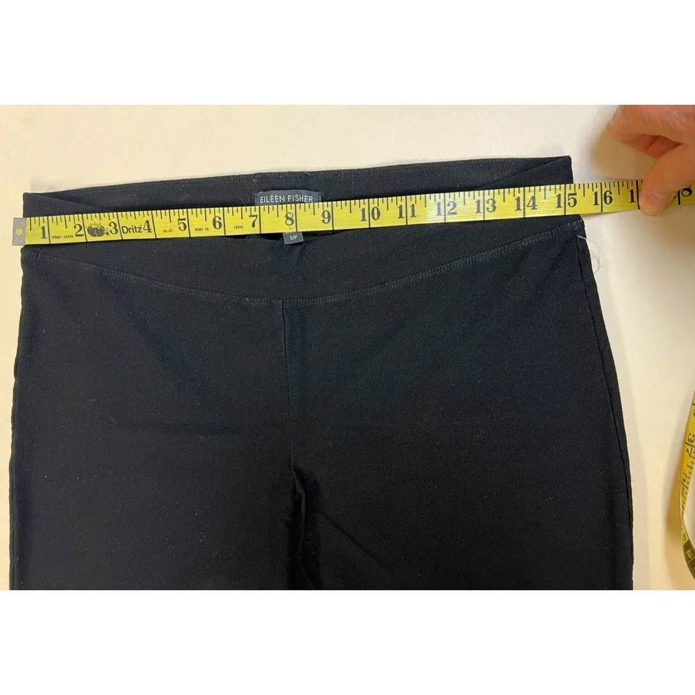 Eileen fisher Pullon Straight Leg Pant‎ Black Viscose Blend Stretch Waist SZ SP